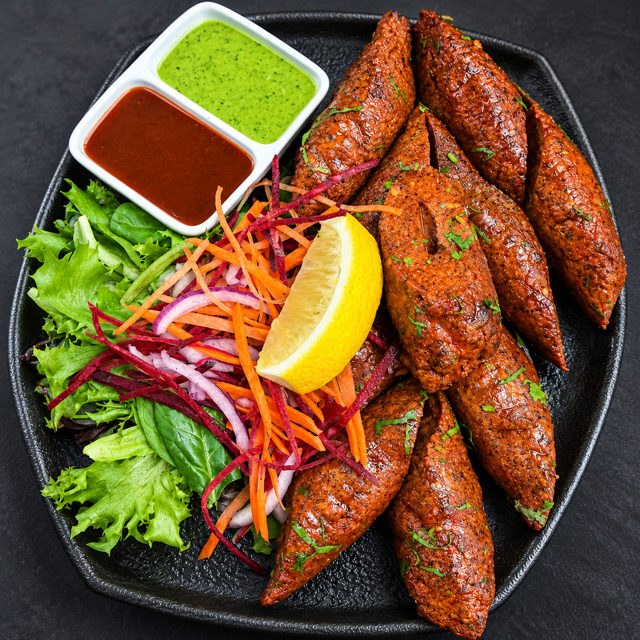 Lamb Seekh Kebab.