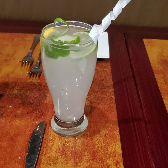 Fresh Lime Water or Soda.